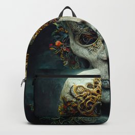 horror skull  Backpack | Floralskull, Scary, Gorthskull, Haroulita, Uniqueskull, Halloweenskull, Skeleton, Digital, Horros, Goth 