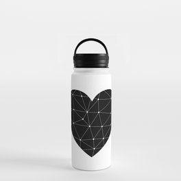 Geometric heart design silhouette Water Bottle