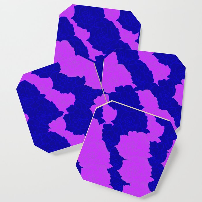 Lavender & Blue Flower Collage Coaster