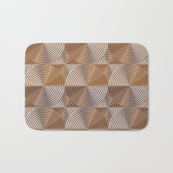 Shiny golden embossed metal pattern Bath Mat