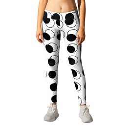 Modern Abstract Bubble Friends Black And White Leggings