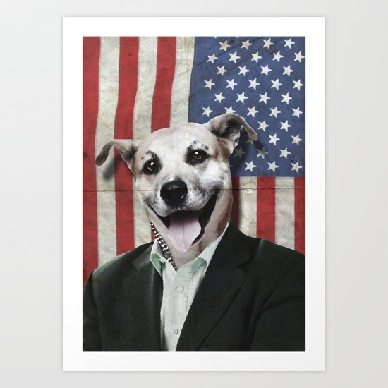 Patriotic Dog | USA Art Print