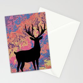 Psychedelic Stag - Digital Art Stationery Card