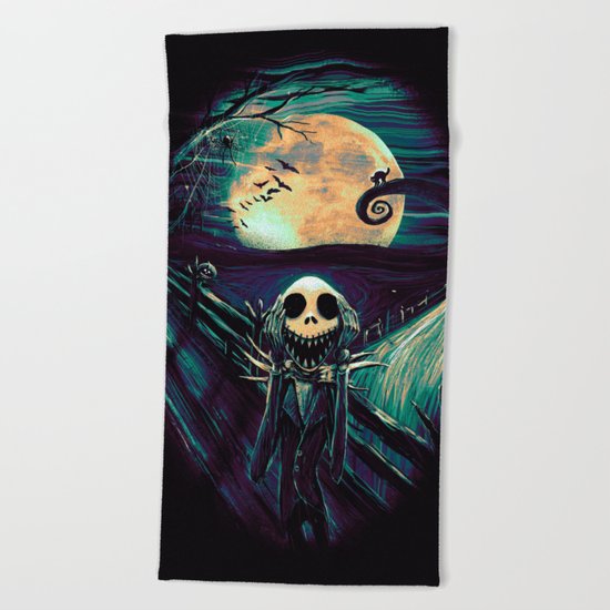 The Scream Before Christmas Beach Towel