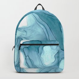 Melted Blue Jeans 41122 Modern Abstract Alcohol Ink Painting by Herzart Backpack
