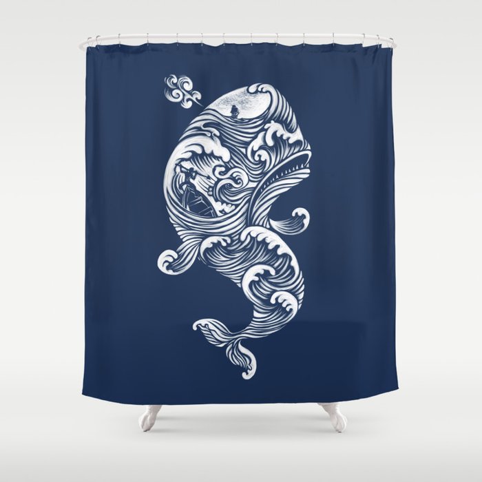 The White Whale  Shower Curtain