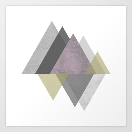 To the Mountains I Must Go, Abstract Geometric Art Art Print