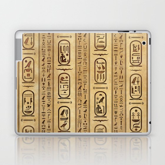 Egyptian hieroglyphs Vintage Texture Laptop & iPad Skin