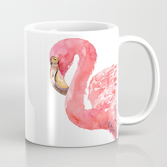 Pink Flamingo UriKuri Watercolour Coffee Mug