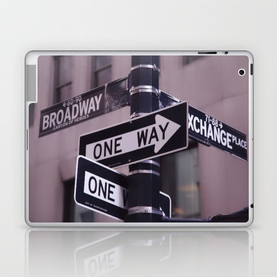 Purple One Way Sign Broadway Laptop & iPad Skin