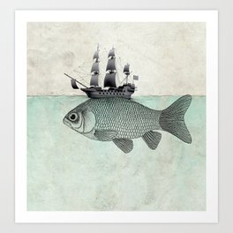 Voyage Goldfish Art Print