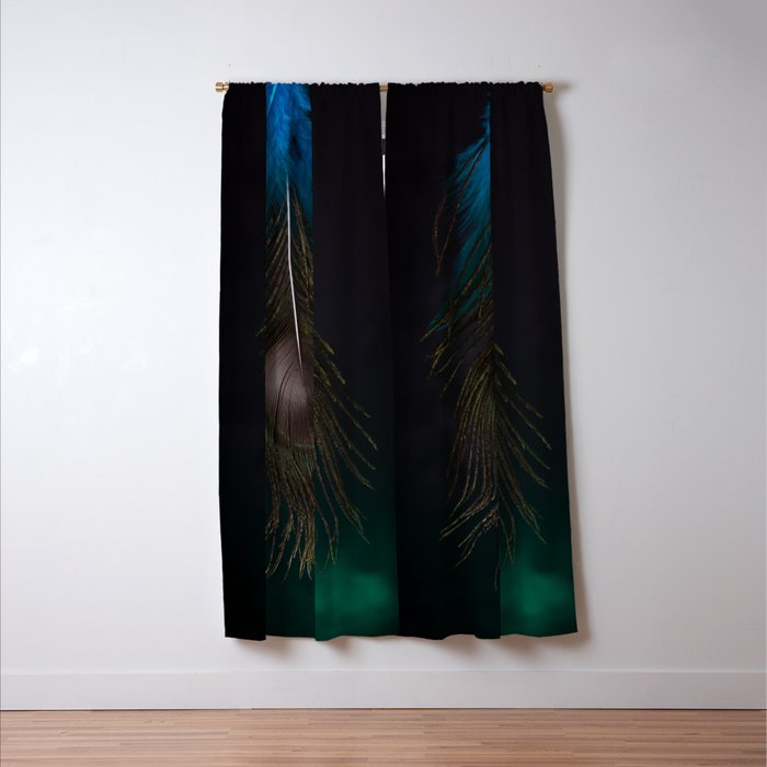 Mystical Fantasy Elegant Blue Tropical Peacock Feather Dark Design