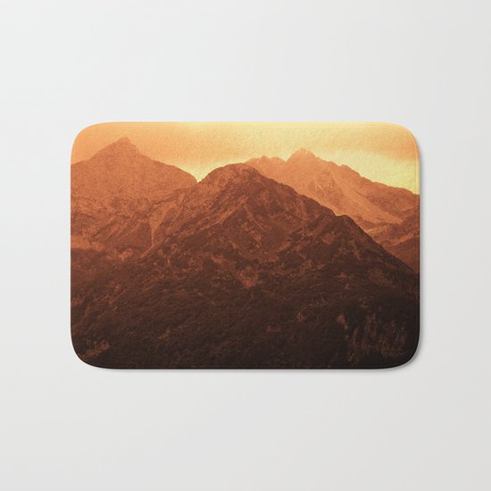 Evening in the mountains Bath Mat