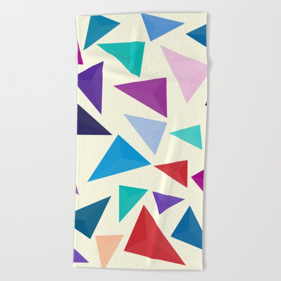 Colorful geometric pattern Beach Towel