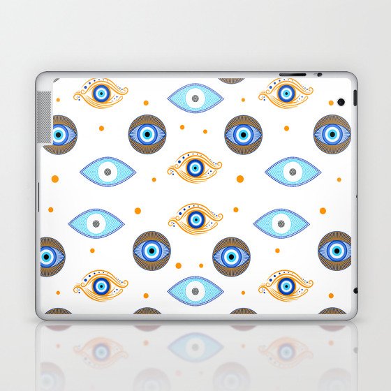 Greek evil eye pattern Laptop & iPad Skin