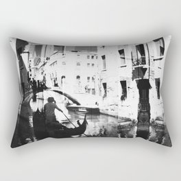 Italian Gondola Black and White Photo Rectangular Pillow
