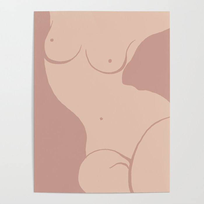 female nude closeup line b Poster