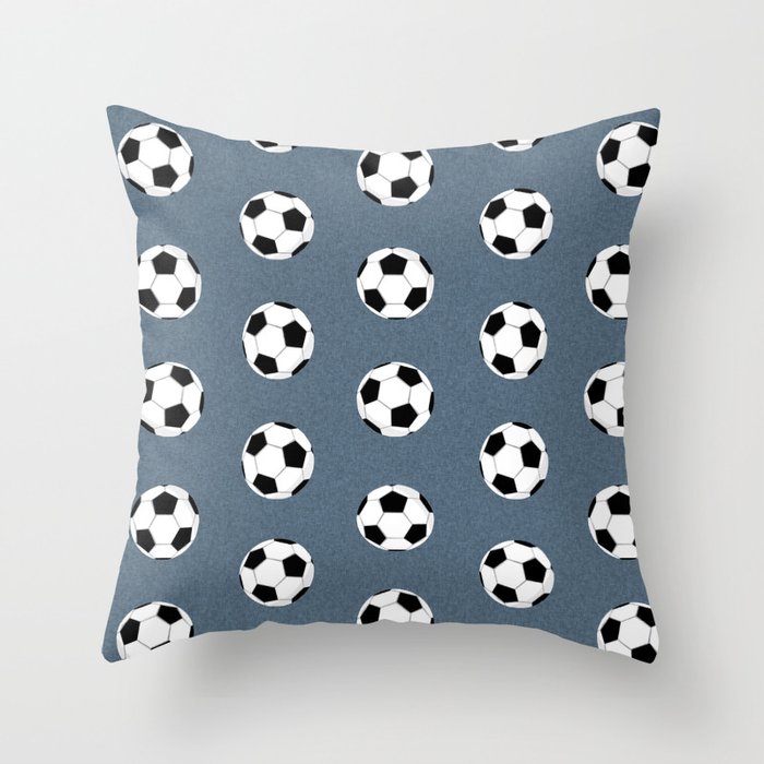 Soccer pattern great decor print for nursery boys or girls rooms sports theme Throw Pillow