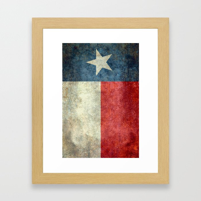 Texas flag, Grungy Banner Framed Art Print