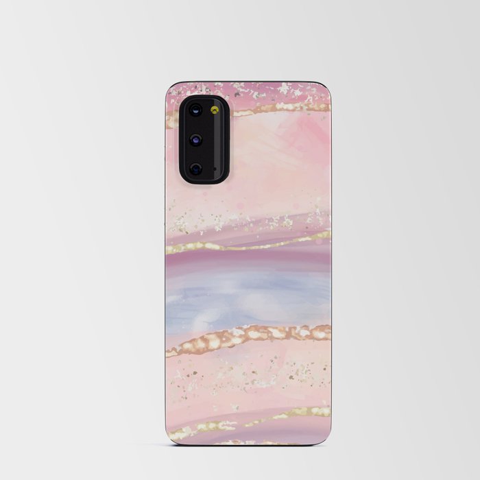 liquid watercolor with golden crackers imitation of gemstone Android Card Case