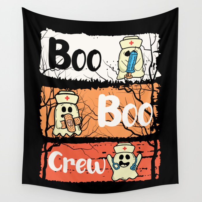 Boo Boo Crew Nurse Halloween Wall Tapestry
