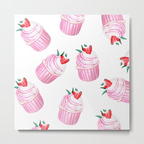 Strawberry Cupcakes Metal Print