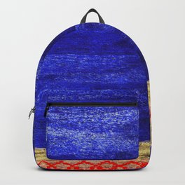 V24 New Blue Calm Traditional Moroccan Carpet Texture. Backpack