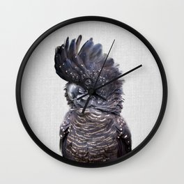 Black Cockatoo - Colorful Wall Clock
