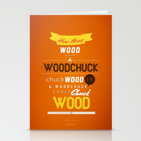 Wood Chuck Wood Stationery Cards