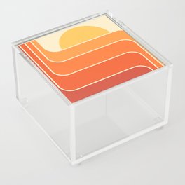 Retro Geometric Sun Set Design 433 Acrylic Box