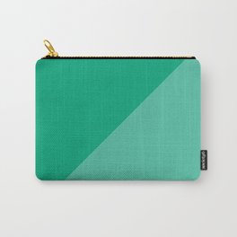 Triangle. Two colors. Biscay Green and Mint colors. Carry-All Pouch