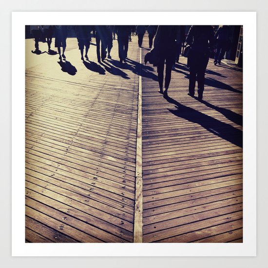 Boardwalk people Art Print