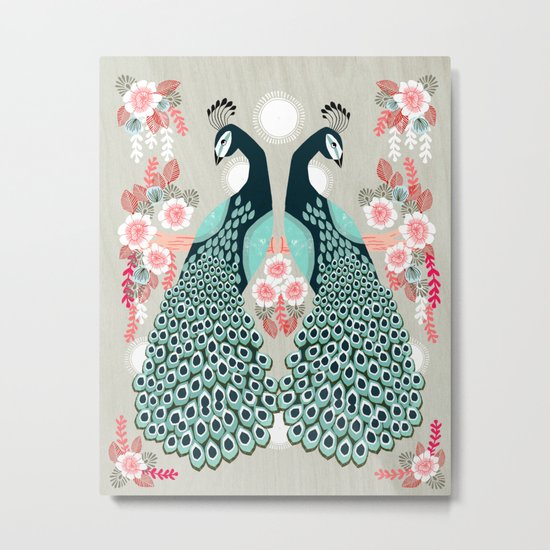 Peacocks by Andrea Lauren Metal Print