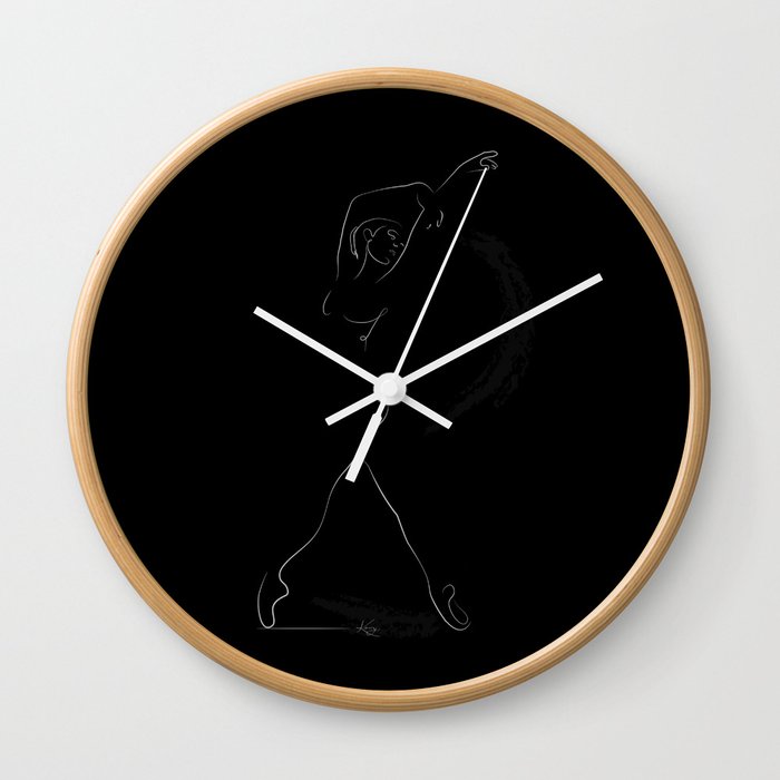'REMINISCE AT MIDNIGHT'  Dancer Line Drawing  Wall Clock