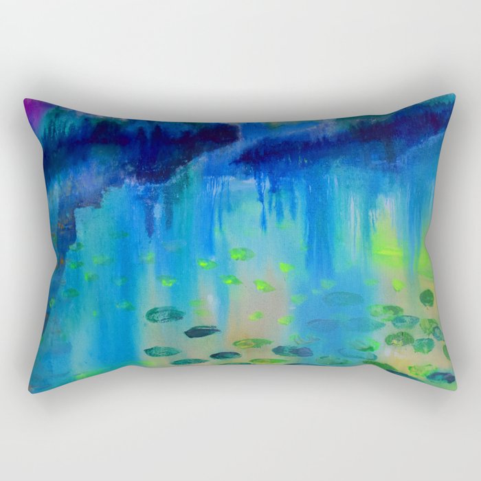 Lily Pads in the Misty Cove Rectangular Pillow