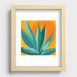 West Coast Sunset With Agave Recessed Framed Print
