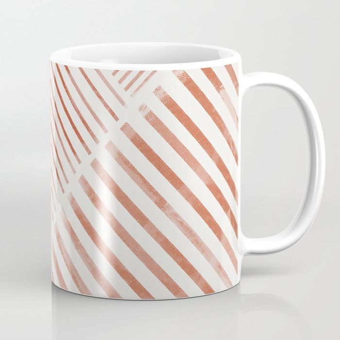 Blush Pink Stripes, Geometric Art Coffee Mug