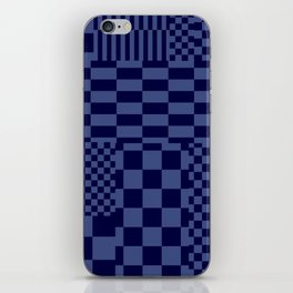 Glitchy Checkers // Navy Blue iPhone Skin