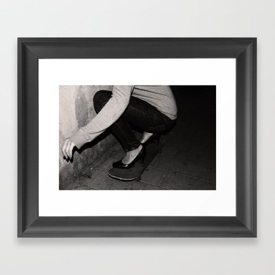 skateboarding girl Framed Art Print