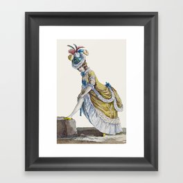 Bonjour Marie Antoinette Fashion Drawing Yellow Gown Framed Art Print