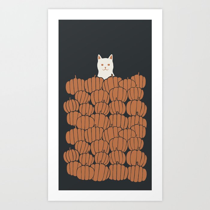 Hidden Cat 68 autumn Halloween meow Art Print