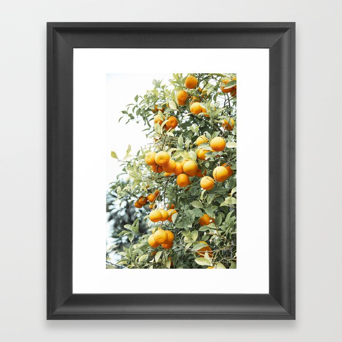 Orange Tree Summer Vibes | Seville, Spain | Holiday Travel Photography Framed Art Print