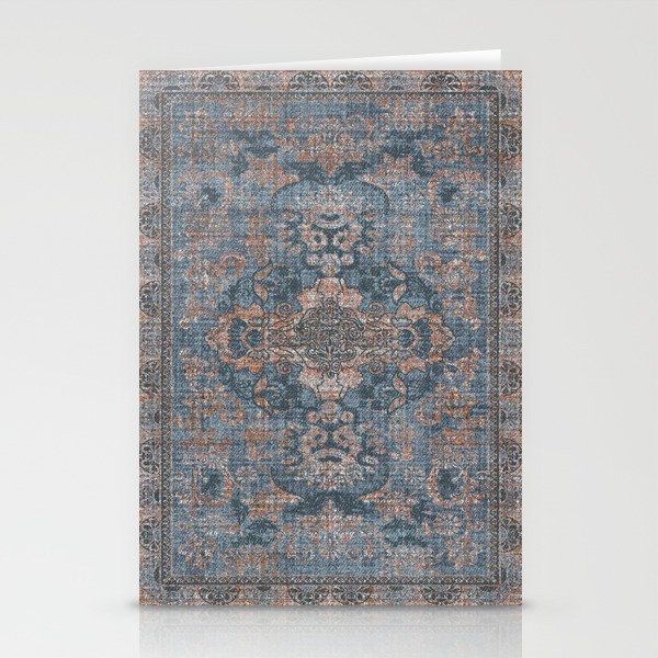Antique Oriental Persian Blue Rust Stationery Cards