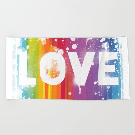 For Love - White Background Beach Towel