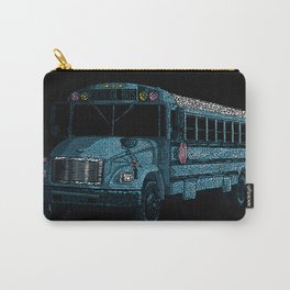 THE BUS Carry-All Pouch | Bus, School, Kid, Vector, Yellow, Nostalgia, Pop Art, Pink, Digital, Illustration 