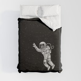 Astronaut in the outer space Duvet Cover