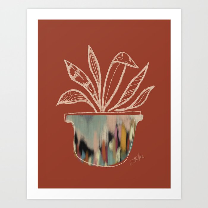 EttaVee Plant Terra Cotta Art Print