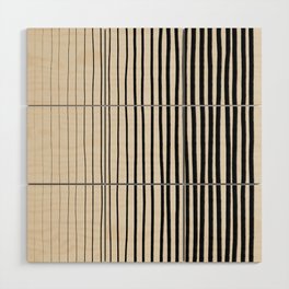 Black Vertical Lines Wood Wall Art