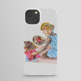 A girl with a kitten vol.2 iPhone Case