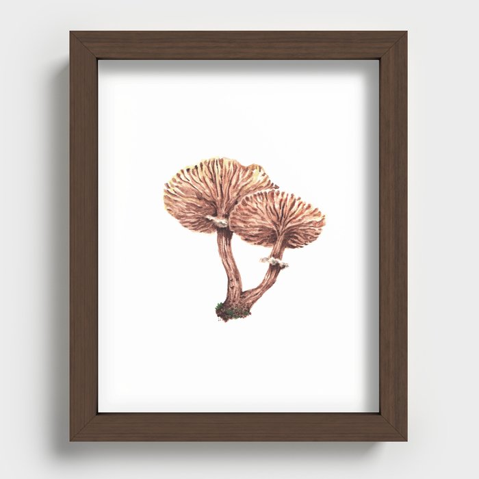 Fungi watercolor - Armillaria gallica Recessed Framed Print